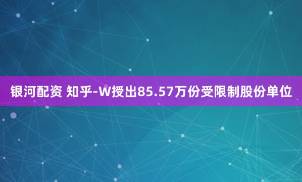 银河配资 知乎-W授出85.57万份受限制股份单位
